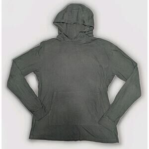 Jungmaven Hoodie Sweatshirt Olive Green Hemp Organic Pullover Pocket USA Made L